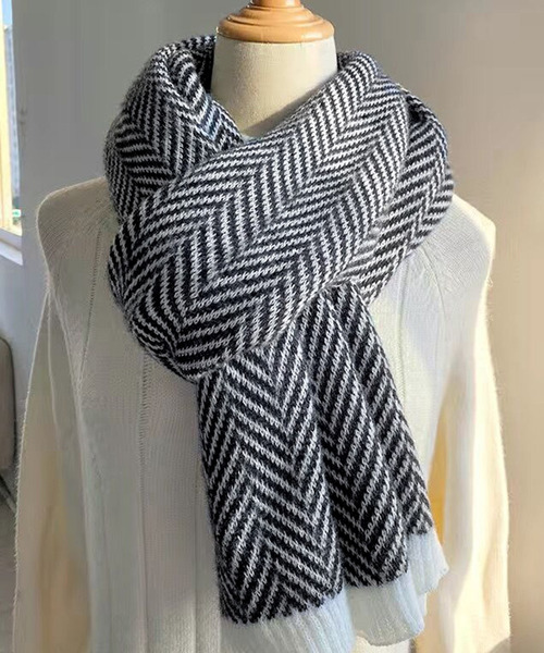 DAY CLOSET マフラー ストール レディース 182×33cmヘリンボーン柄大判