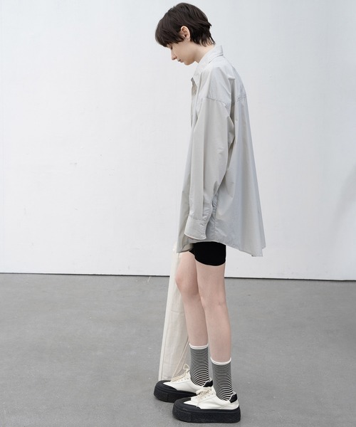 シャツ/ブラウス(長袖/七分) EKCOOKIES UNISEX ROMANTIC GLOSS SHIRT EKCOOKIES ブラウス シャツ 「 」サラッと羽織れる UVカット長袖