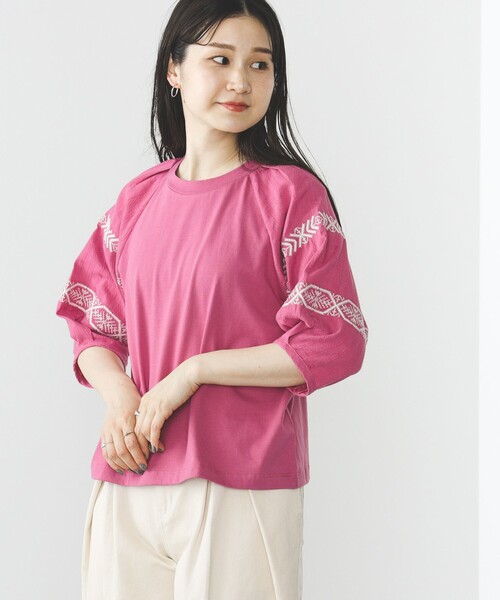 「BEAMS GOLF」 半袖Tシャツ LARGE ピンク レディース WOMEN〉【別注】PARK SIDE DONUTS / ドーナツボーイ Tシャツ