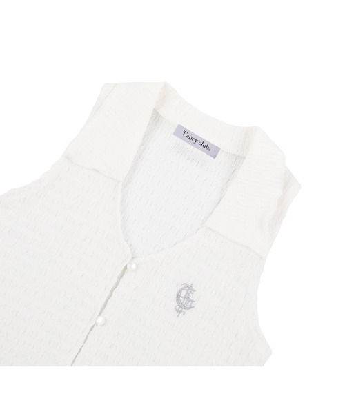 ブラウス シャツ A'GEM/9 × .kom「 FANCY CLUB/ファンシークラブ」CRIMPY COLLAR OPEN SLEEVELESS/ A'GEM/9 × .kom『 FANCY CLUB/ファンシークラブ』CRIMPY COLLAR