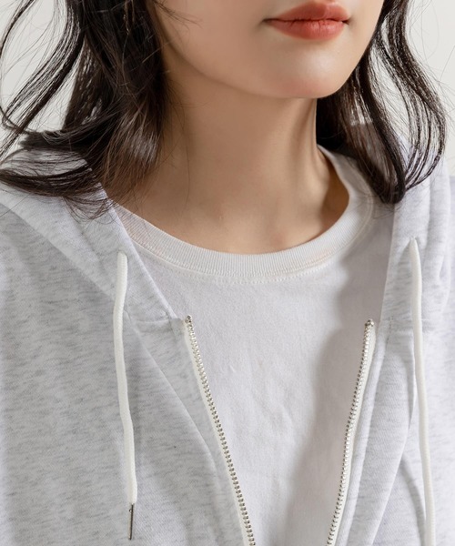 DAY CLOSET パーカー レディース クロップド丈フルオープンジップ