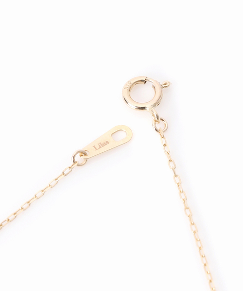 Lilas オニキス3ピースステーションネックレス K10 オニキス3ピースステーションネックレス K10（ネックレス