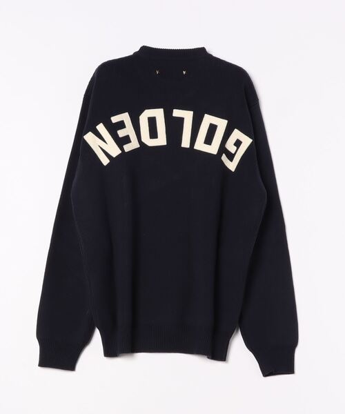 セーター ニット GOLDEN M S REGULAR KNIT CREW NECK COTTON WITH LOGO メンズの画像