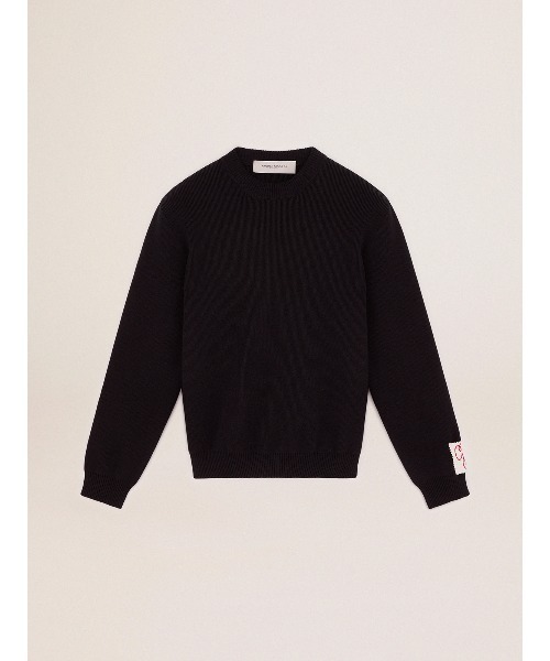 セーター ニット GOLDEN M S REGULAR KNIT CREW NECK COTTON WITH LOGO メンズの画像