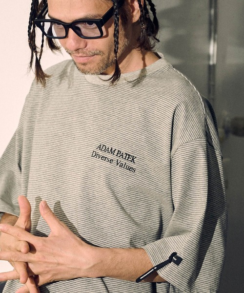tシャツ 「ADAMPATEK/アダムパテック」thin stripes short sleeve/ボーダー半袖Tシャツ レディース メンズ ADAM PATEK tシャツ ADAMPATEK/thin stripes short sleeve