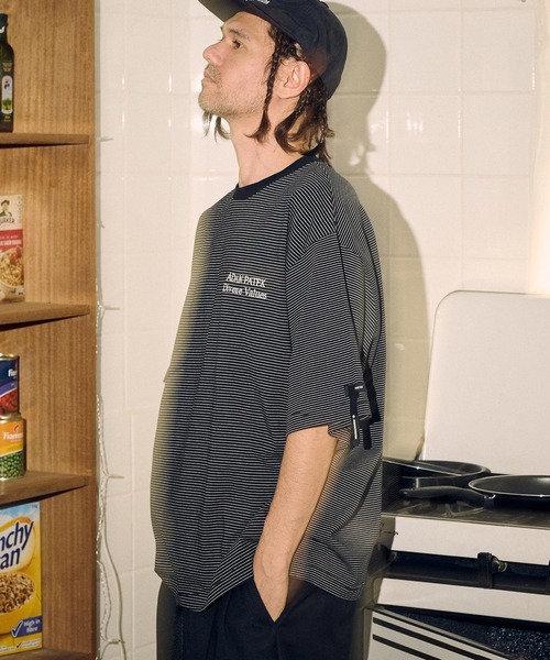 ADAM PATEK tシャツ ADAMPATEK/thin stripes short sleeve