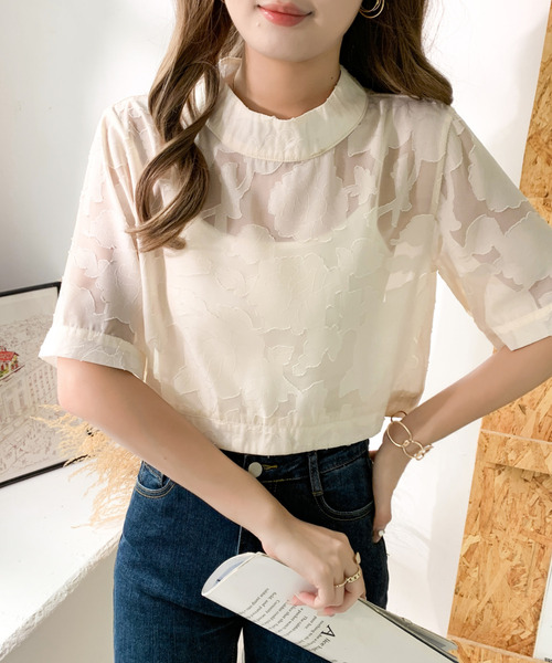 ブラウス シャツ シアーボイル フローラルシャツ レディース ブラウス シャツ 花柄シアーシャツ レディース : ZOZOTOWN Yahoo