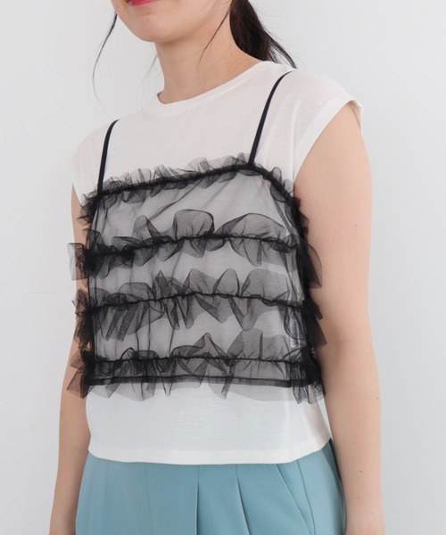 Green Parks tシャツ ・swing by SET2点チュールビスチェ