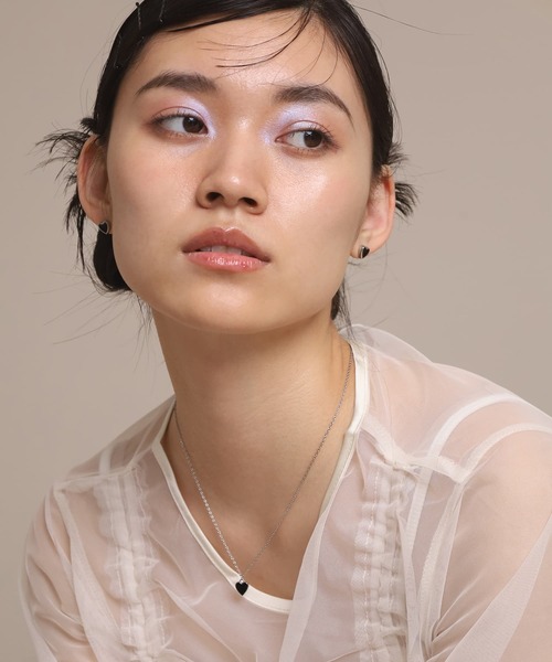 LHME ピアス 「WEB限定」“Moment”ハートピアス/ブラック LHME ピアス 「WEB限定」“Moment”ハートピアス/ブラック