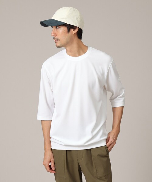 TAKEO KIKUCHI tシャツ 「接触冷感/Made in JAPAN」七分袖 梨地