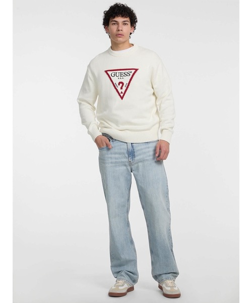 トレーナー スウェット GUESS JEANS Ls Cn Big Triangle Sweater ロゴ 