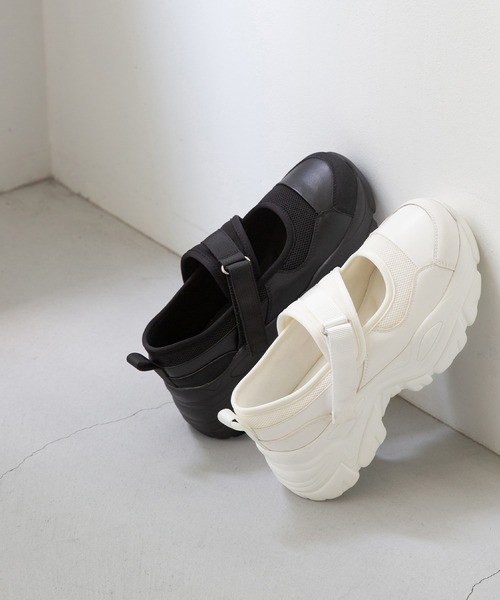 menue スニーカー ボリュームソール ベルクロストラップシューズ  