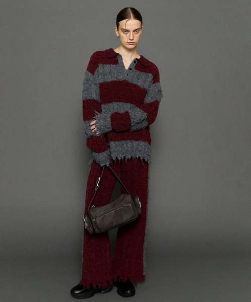 MAISON SPECIAL ニット セーター Cable Knitting Border Rugger