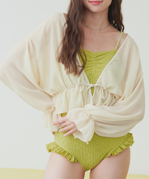 SEA DRESS 水着 ボレロ付フリルデザインワンピース/セット水着