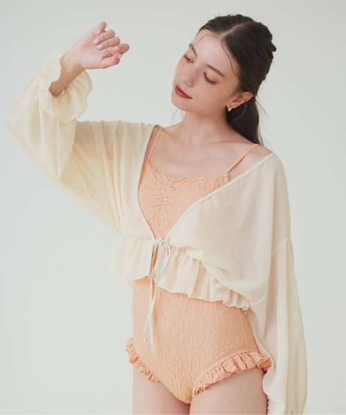 SEA DRESS 水着 ボレロ付フリルデザインワンピース/セット水着