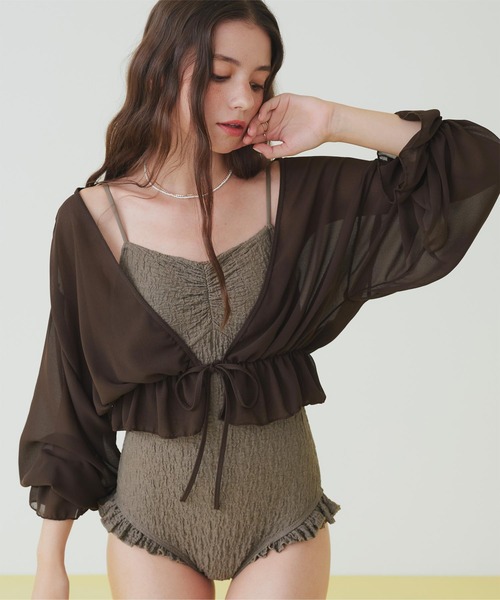 SEA DRESS 水着 ボレロ付フリルデザインワンピース/セット水着