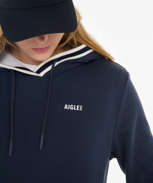 AIGLE パーカー ダブルストライプ フレンチテリースウェット