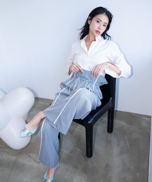 JUEMI（ジュエミ） スラックス パンツ Waist Cord Stripe Pants
