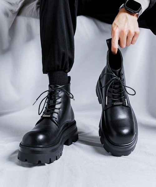 shoes365 ブーツ 「shoes365」メンズ 編み上げショートブーツ メンズ
