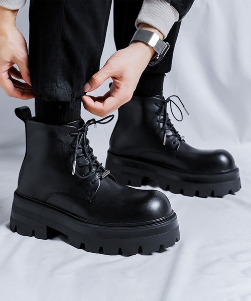 shoes365 ブーツ 「shoes365」メンズ 編み上げショートブーツ メンズ