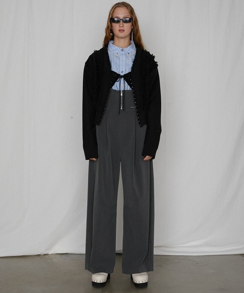 ブラウス シャツ ダブルカラークロップドシャツ / Double Collar Cropped Shirt レディース PRANK PROJECT ブラウス シャツ ダブルカラークロップドシャツ