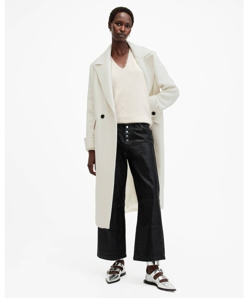 ALLSAINTS ブラック チェスターコート UK 14(女性用) ALLSAINTS（オールセインツ） コート チェスターコート レディース