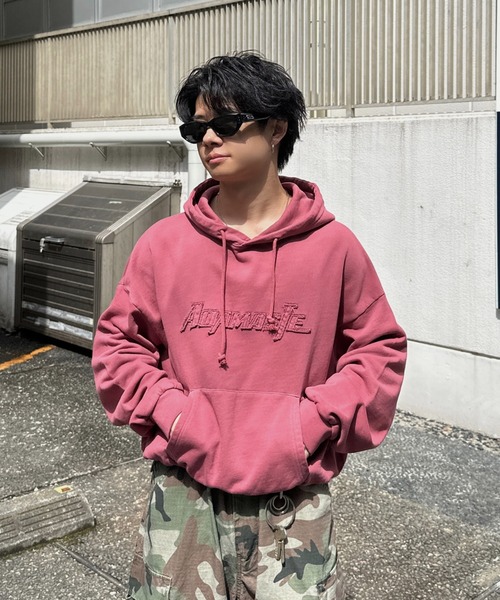 XG PigmentDyedPulloverHoodie パーカー フーディー X-girl パーカー PIGMENT DYED FACE LABEL ZIP UP SWEAT HOODIE
