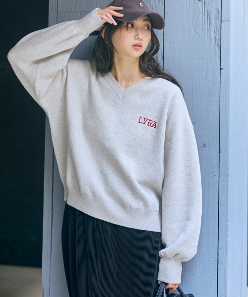 ニット セーター 高身長　スウェットライクロゴニット（トールサイズ）Essenave レディース