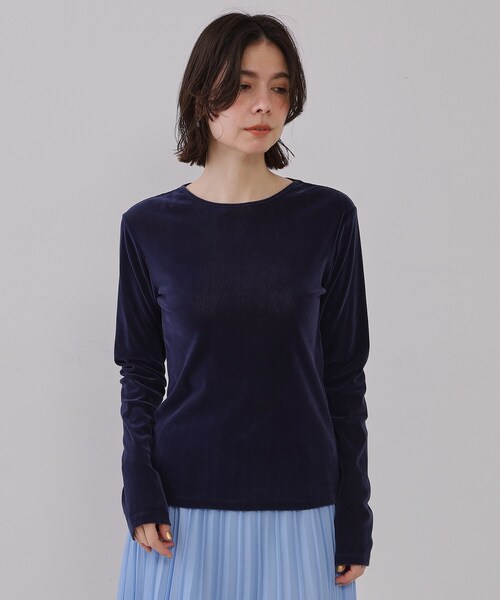 OPAQUE.CLIP（オペークドットクリップ） tシャツ シアーベロアトップス