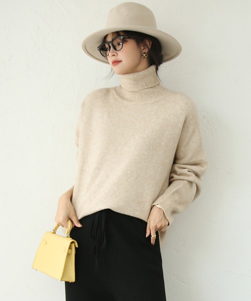 「SAISON DE PAPILLON」 タートルネックニット L アイボリー レディース_画像9