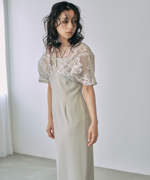 ANDRESD ドレス drop shoulder cord lace dress / ドロップ