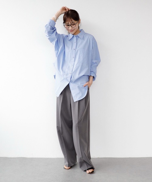 Jines ブラウス シャツ 2WAYサイドタックシャツ レディース
