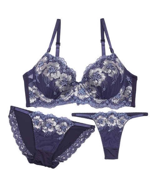 ブラジャー ショーツセット 「3点セット」ファンシーグロスフラワー
