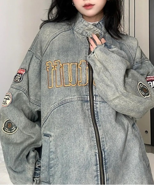 SHEENA デニムジャケット gジャン ヴィンテージライクワッペン
