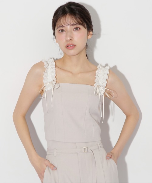 〈セットアップ対応〉フリルショルダービスチェ セットアップ対応〉フリルショルダービスチェ | JILL by JILL