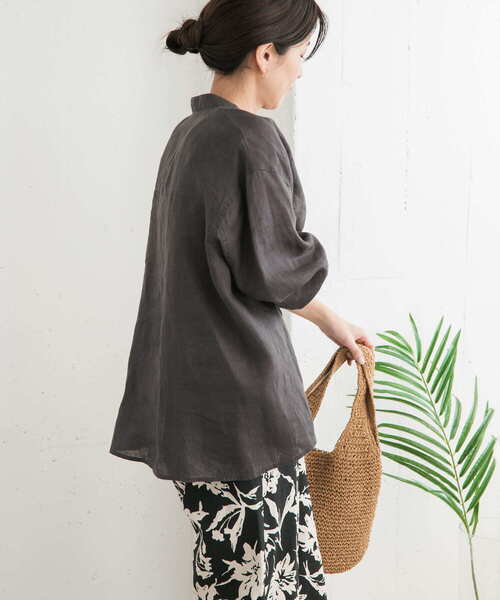 URBAN RESEARCH DOORS ブラウス シャツ リネンカーブスリーブ