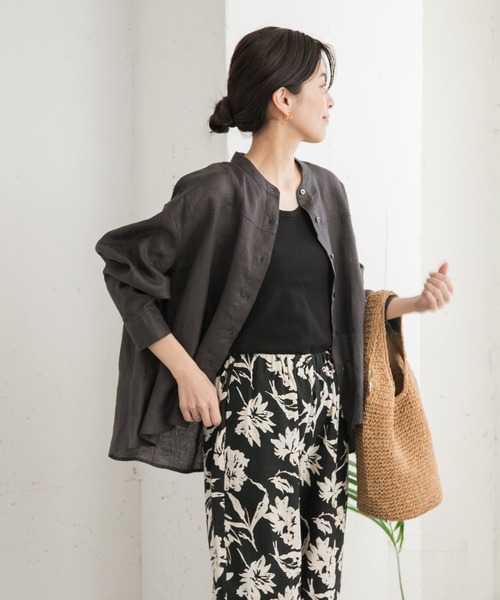 URBAN RESEARCH DOORS ブラウス シャツ リネンカーブスリーブ