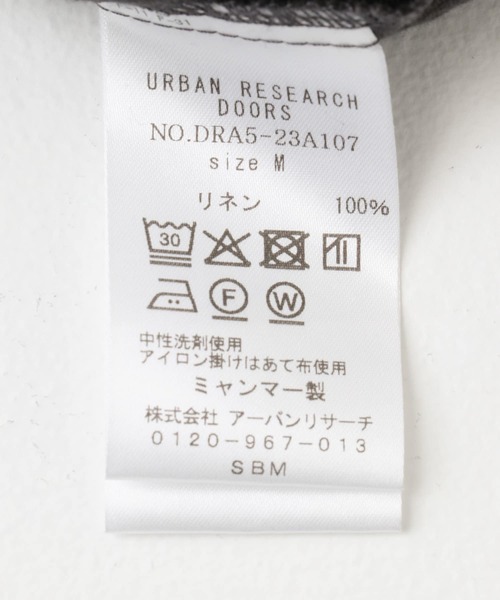 URBAN RESEARCH DOORS ブラウス シャツ リネンカーブスリーブ