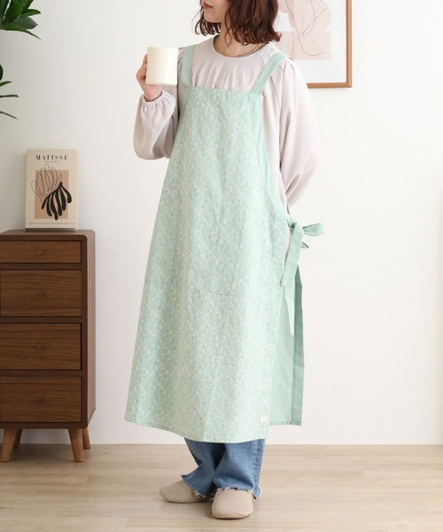 サイドリボンエプロン Apron Story サイドリボンギャザーエプロン 日本製 超軽量 撥水