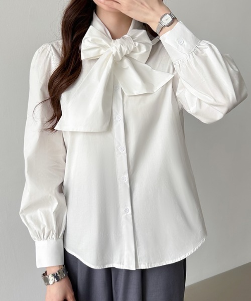 COCOMOMO ブラウス シャツ ボウタイブラウス リボンブラウス