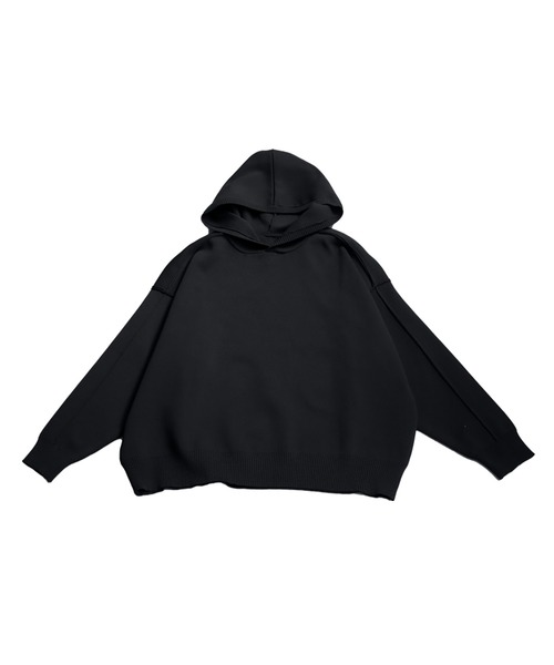 「antiqua」 「tree cafe」ニットパーカー P ホワイト レディース