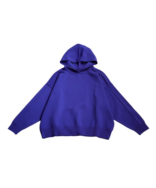 「antiqua」 「tree cafe」ニットパーカー P ホワイト レディース