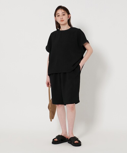 ブラウス シャツ COMFY ドルマン ショートスリーブ ブラウス -吸水速乾 UVカット ウォッシャブル- レディース