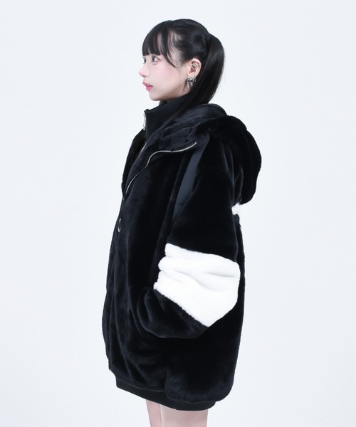 TRAVAS TOKYO ファーアウター ブラック TRAVAS TOKYO（トラバストーキョー） ジップアップブルゾン FREE