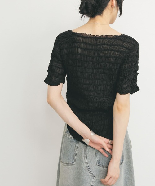 tシャツ シャーリング シアー トップス レディース KBF tシャツ シャーリングシアートップス レディース : ZOZOTOWN