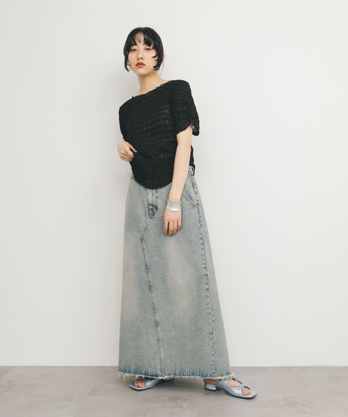 tシャツ シャーリング シアー トップス レディース ap retro tシャツ シアーシャーリングワッシャートップス/T