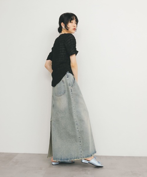 tシャツ シャーリング シアー トップス レディース ap retro tシャツ シアーシャーリングワッシャートップス/T