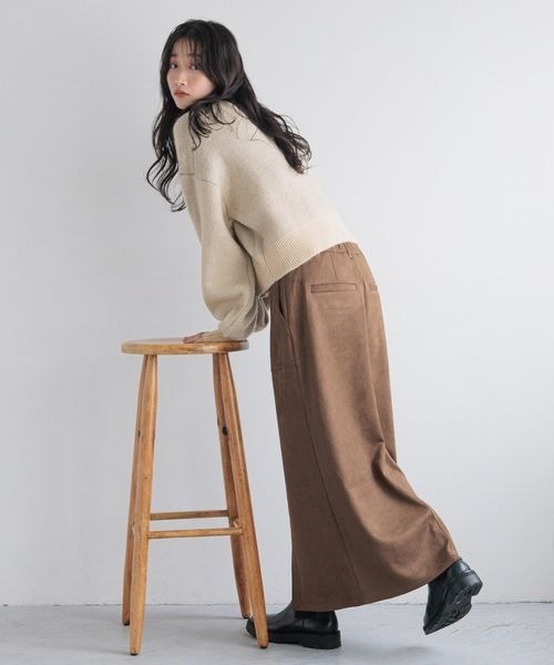 「LOWRYS FARM」 長袖ニット FREE チャコールグレー レディース_画像3