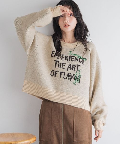 「LOWRYS FARM」 長袖ニット FREE チャコールグレー レディース_画像7