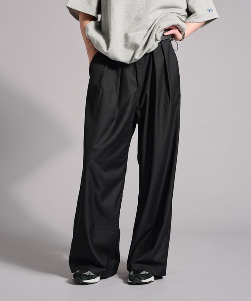 archive WIDE BLACK SLACKS ワイドスラックス　極太 TAAKK - 【26SS】ワイド スラックス / WIDE SLACKS / ブラック